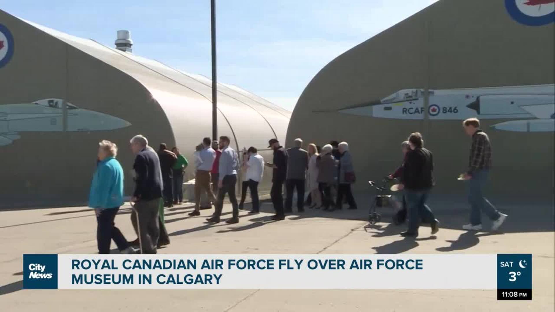 Royal Canadian Air Force fly over Air Force Museum in Calgary
