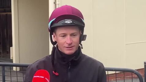 James McDonald on Romantic Warrior after Monday track gallop 