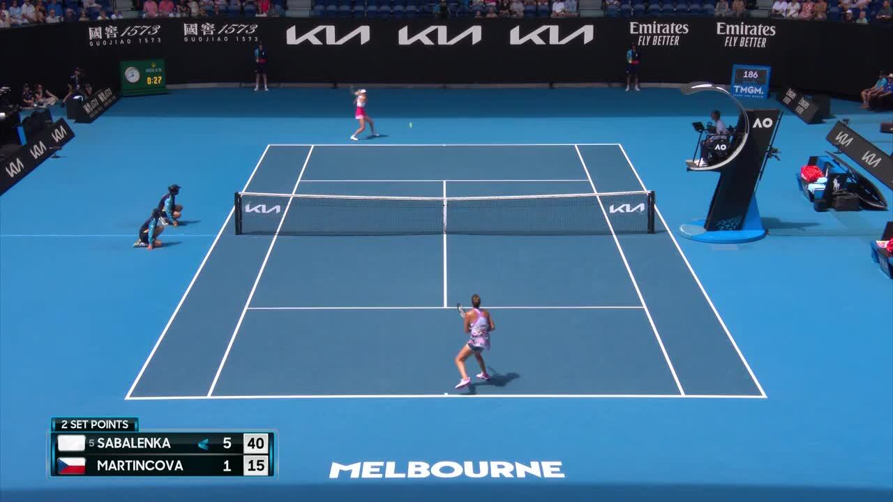 Australian Open Sabalenka sweeps past Martincova into second round