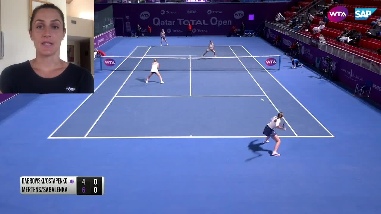 Gaby Dabrowski talks over intense her 2020 Doha Doubles Quarterfinal win