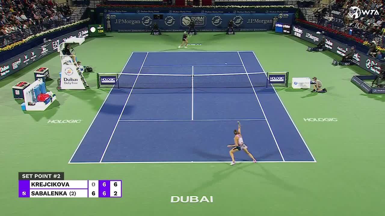 Dubai, UAE, 25th. Feb, 2023. Czech tennis player Barbora Krejcikova wins  the Dubai Duty Free Tennis