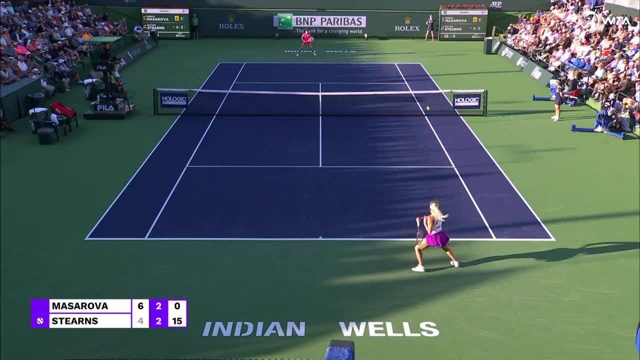 Indian Wells Stearns edges Masarova for first WTA 1000 win