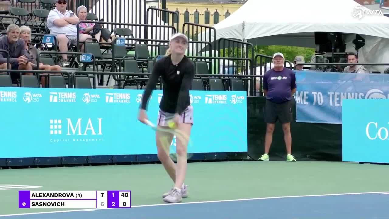 Alexandrova holds off Sasnovich to make fifth quarterfinal of year