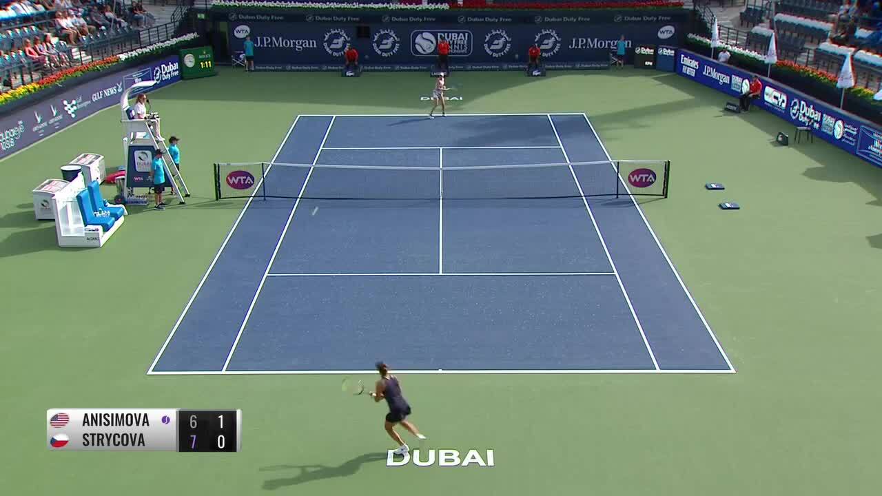 Amanda Anisimova vs. Barbora Strycova, 2020 Dubai First Round