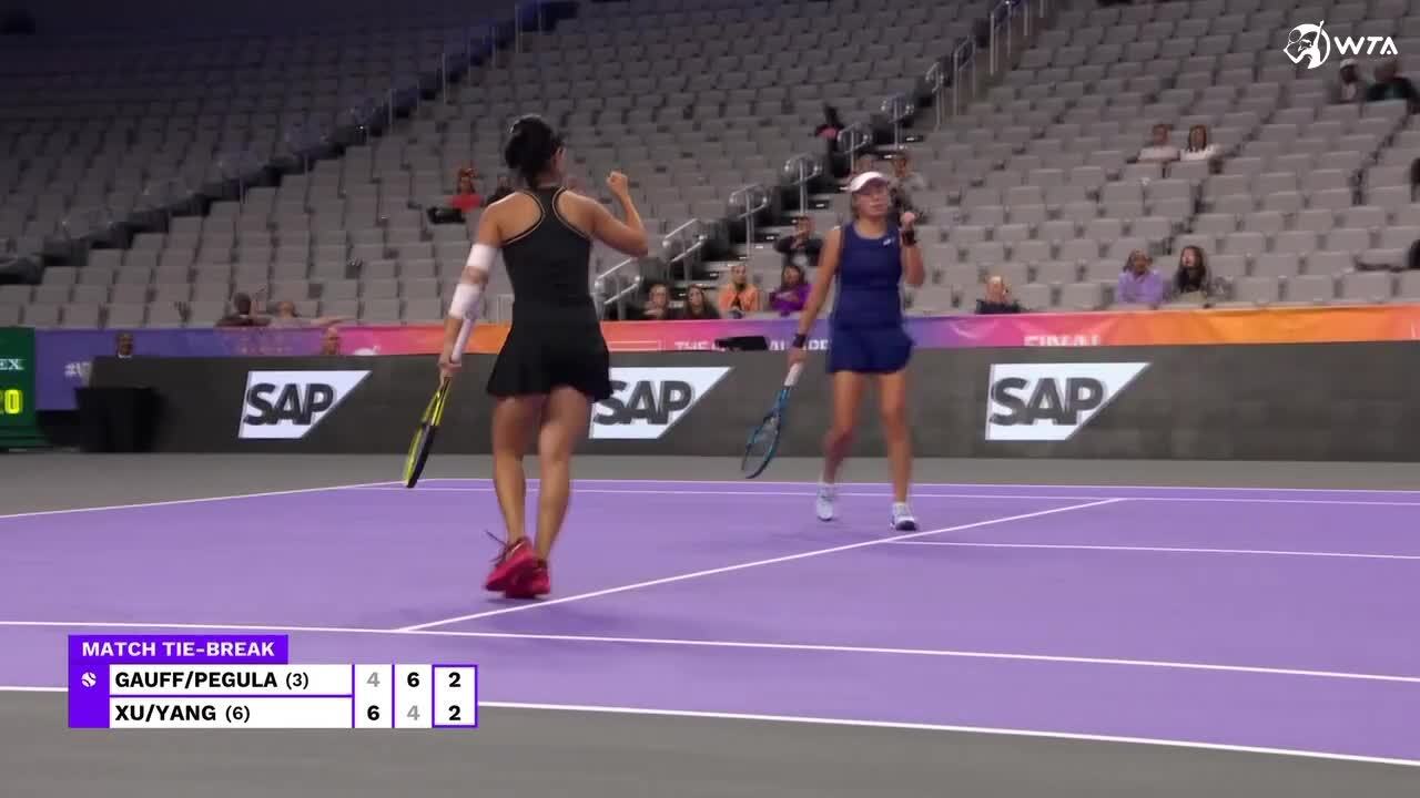 WTA Finals Xu/Yang edge No.3 seeds Gauff/Pegula in opener
