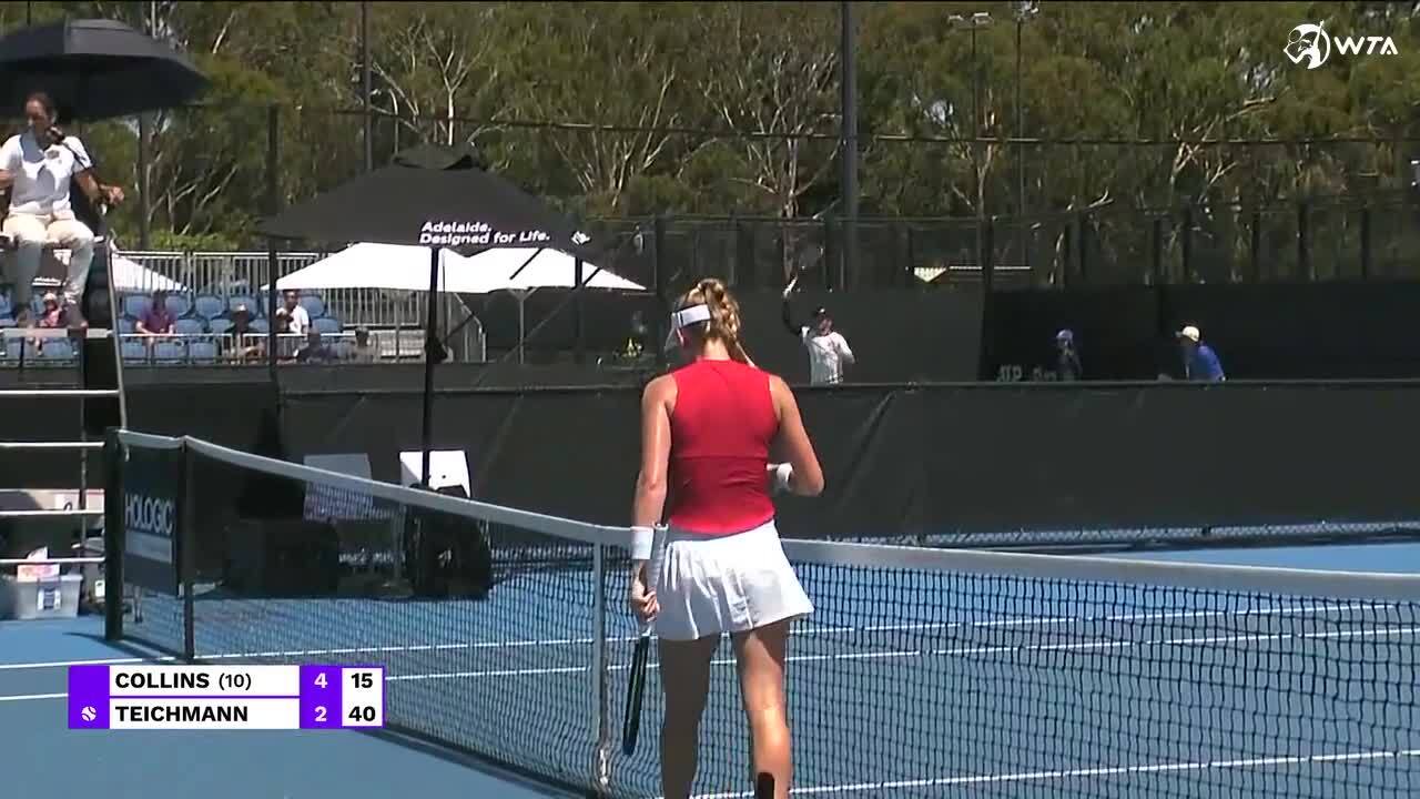 Collins edges Teichmann on seventh match point to reach Adelaide 2 quarters