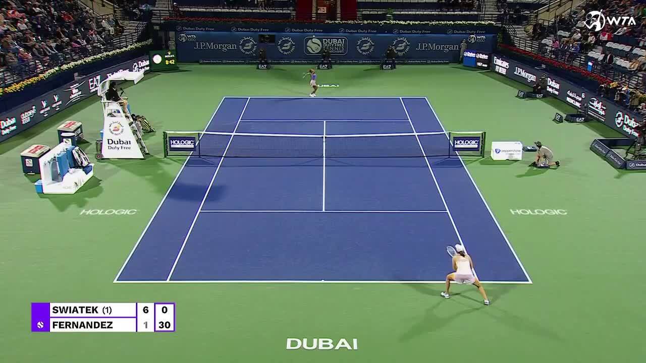 Dubai: Swiatek improves to 2-0 vs. Fernandez