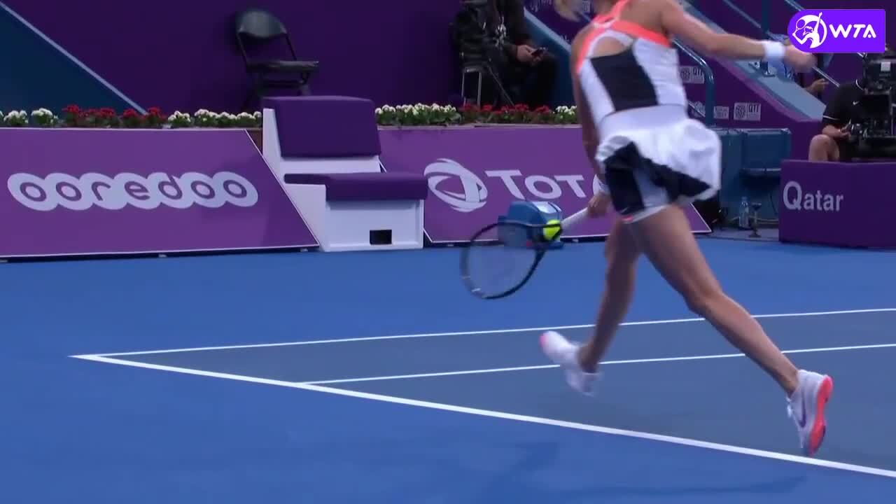2021 Doha Highlights Kvitova surges past Pavlyuchenkova into QF