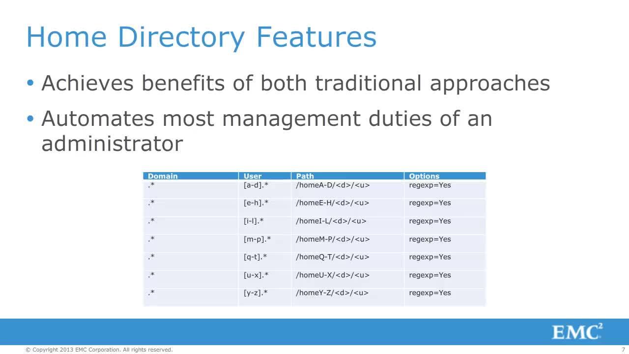 VNX Video: Home Directory