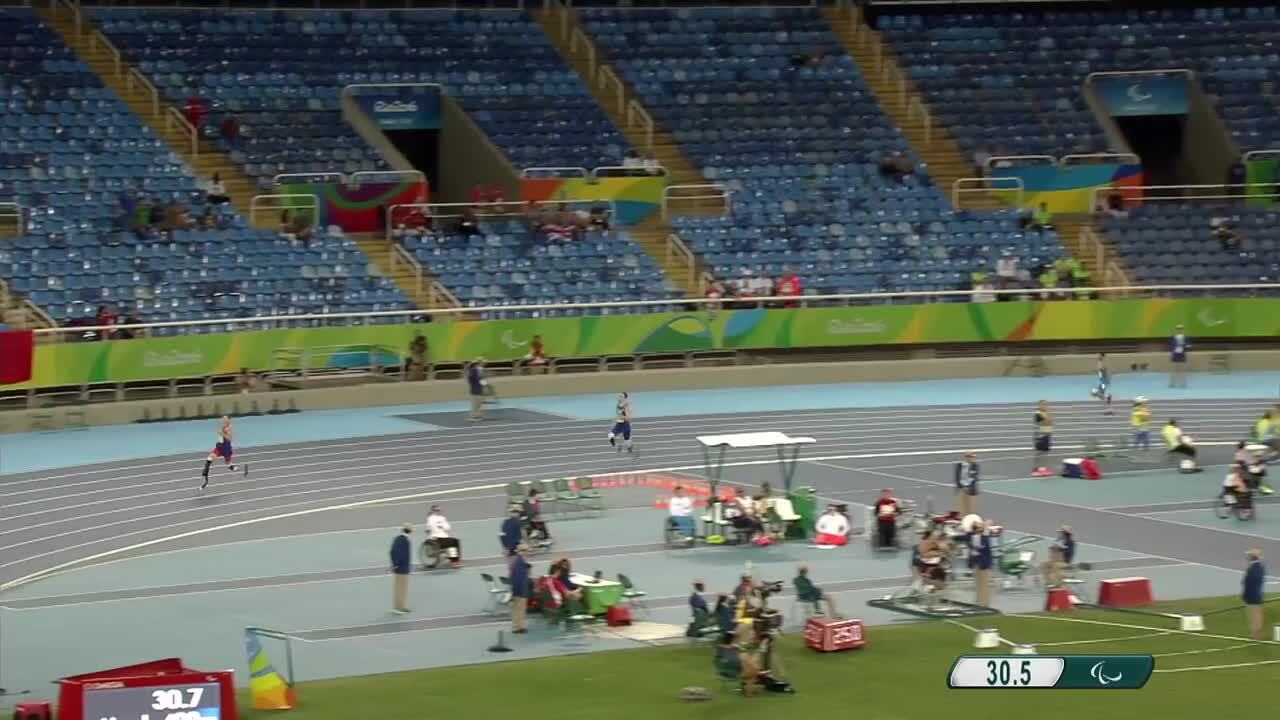 Hunter Woodhall Qualifies for the Men's 400-Meter T62 Finals | Para Track & Field | Rio 2016
