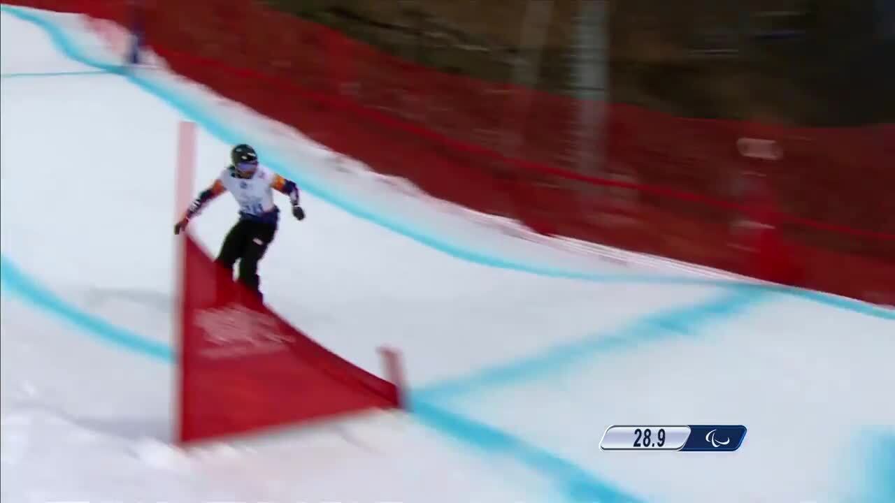 Keith Gabel Speeds Down the Snowboard Cross Course for Bronze in SB-LL2 Classification | Para Snowboard | Sochi 2014