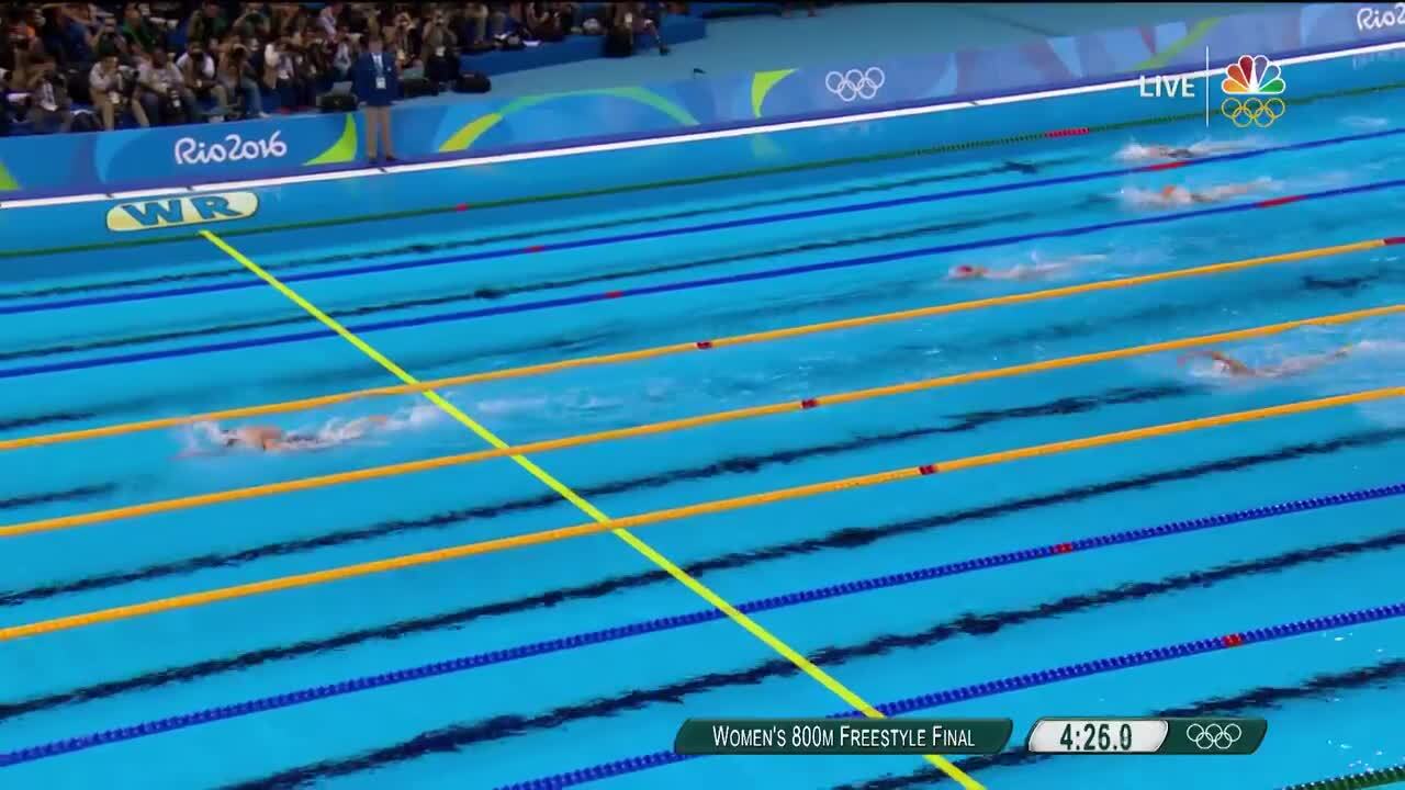 Katie Ledecky Breaks the Women's 800-Meter Freestyle World Record | Swimming | Rio 2016