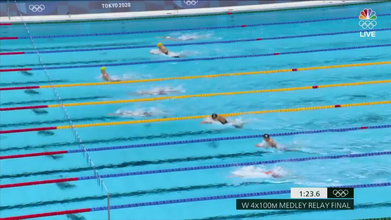 Lydia Jacoby Swims Her Silver-Winning Leg in the Women's 4x100-Meter Medley Relay | Swimming | Tokyo 2020