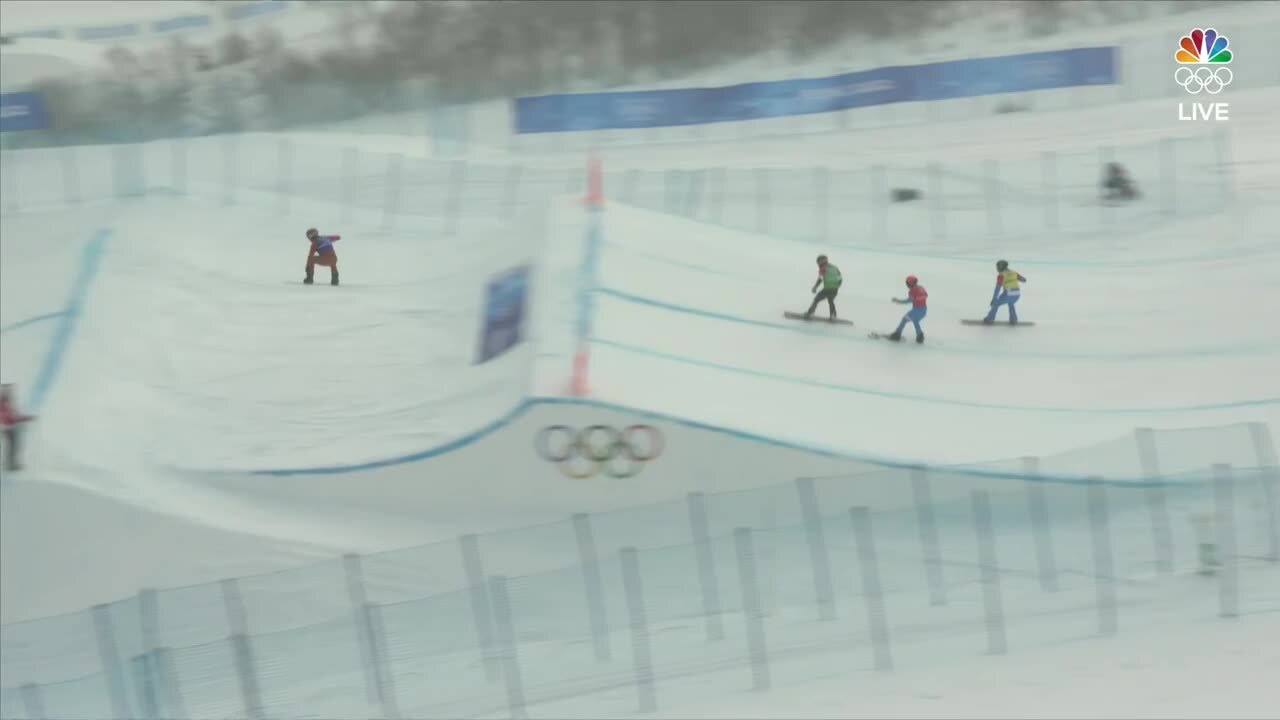 Nick Baumgartner Showcases a Great First Leg in the Mixed Team Snowboard Cross Event | Snowboarding | Beijing 2022