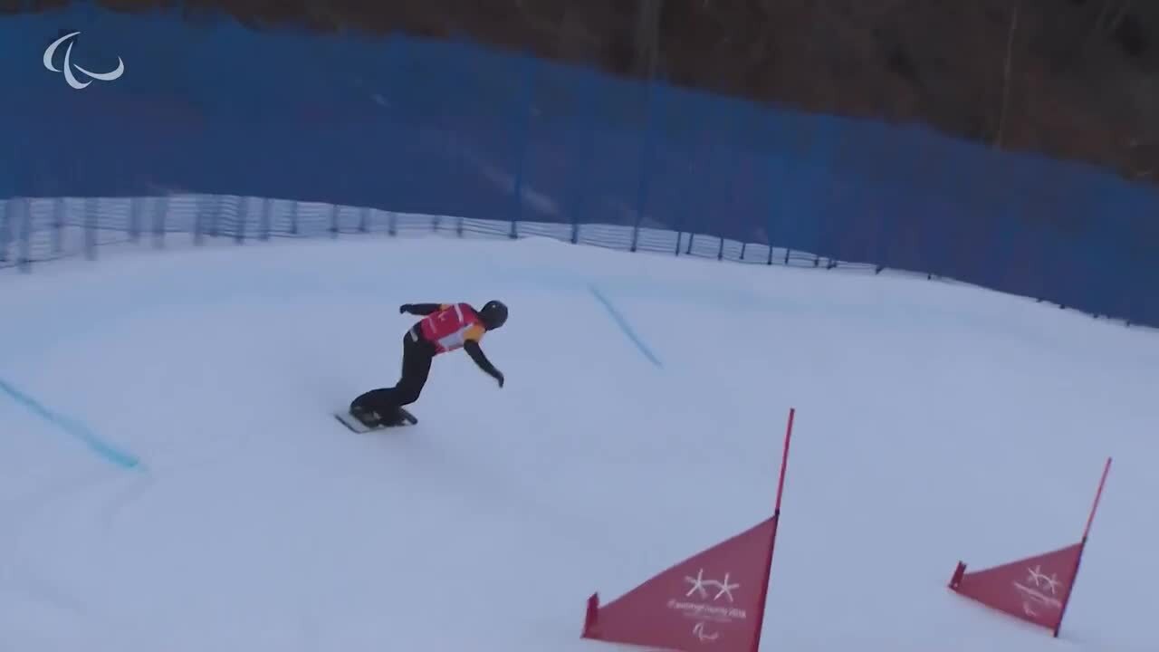 Keith Gabel Wins Silver in the Men's Snowboard Cross SB-LL2 Big Finals | Para Snowboarding | PyeongChang 2018