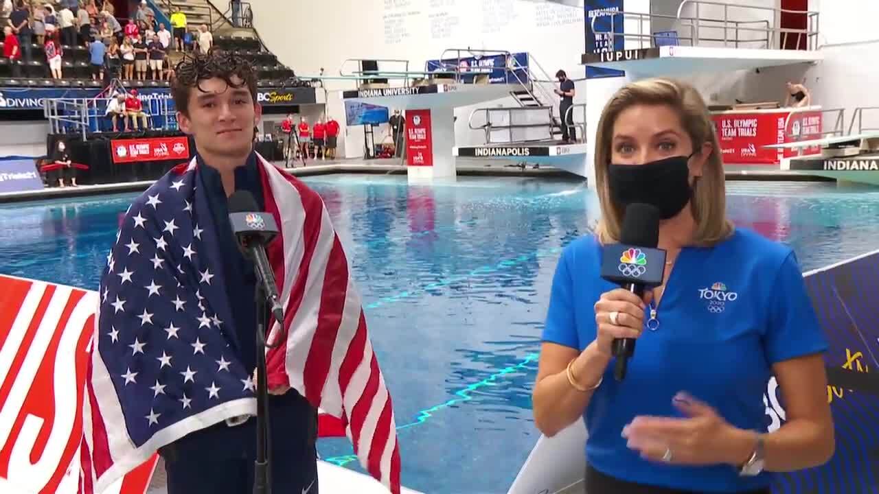 Tyler Downs Men's 3-Meter Springboard Final Dive And Interview | Diving U.S. Olympic Team Trials