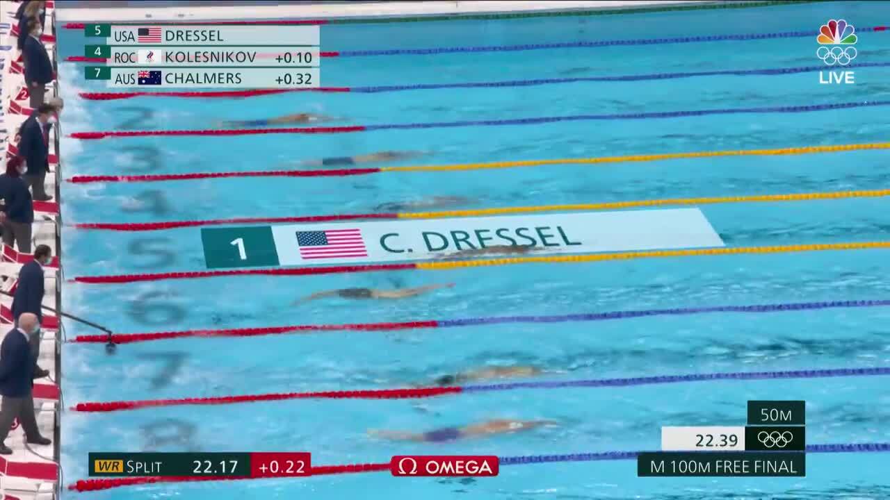Caeleb Dressel Wins His First Individual Olympic Gold After Finishing First in the Men's 100-Meter Freestyle Final | Swimming | Tokyo 2020