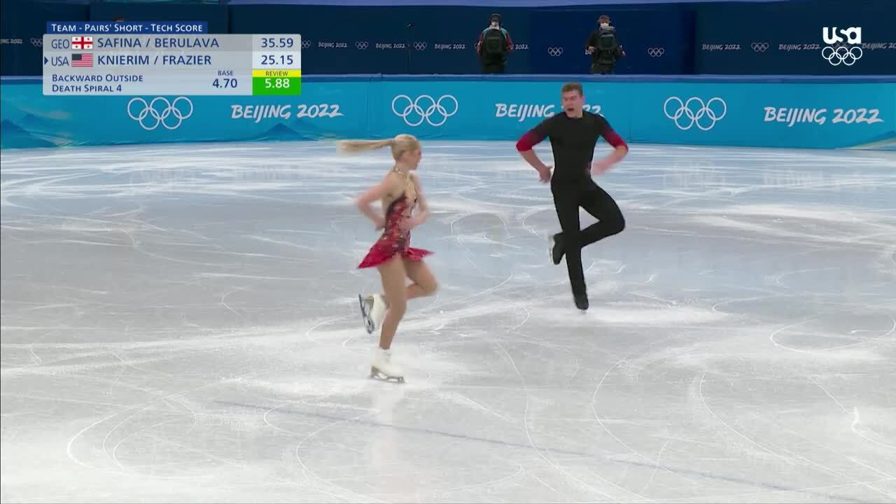 Alexa Knierim and Brandon Frazier's Pairs Short Program Helps Earn Team Silver | Figure Skating | Beijing 2022 