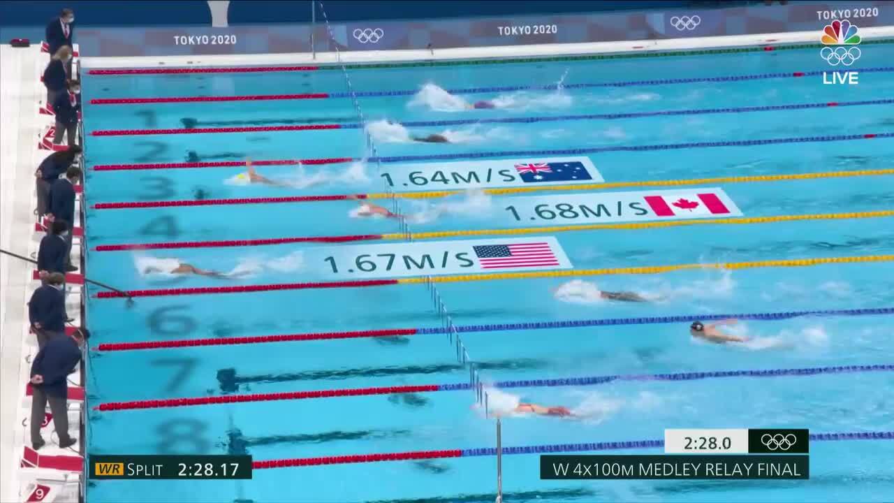 Torri Huske Swims Her Leg in Team USA's Silver-Winning Performance in the Women's 4x100-Meter Freestyle Relay | Swimming | Tokyo 2020