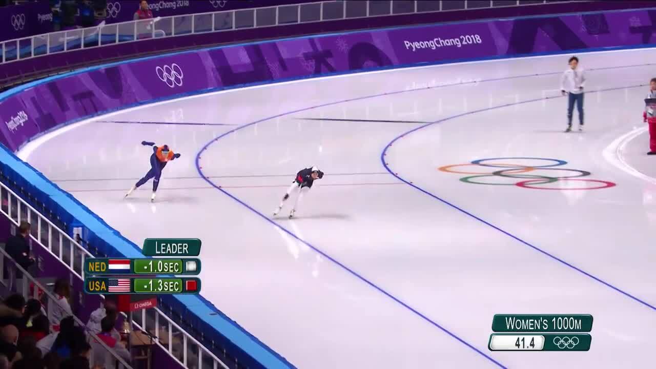 Brittany Bowe Finishes Fourth in the Women's 1000-Meters After Speedy Skate | Speedskating | PyongChang 2018