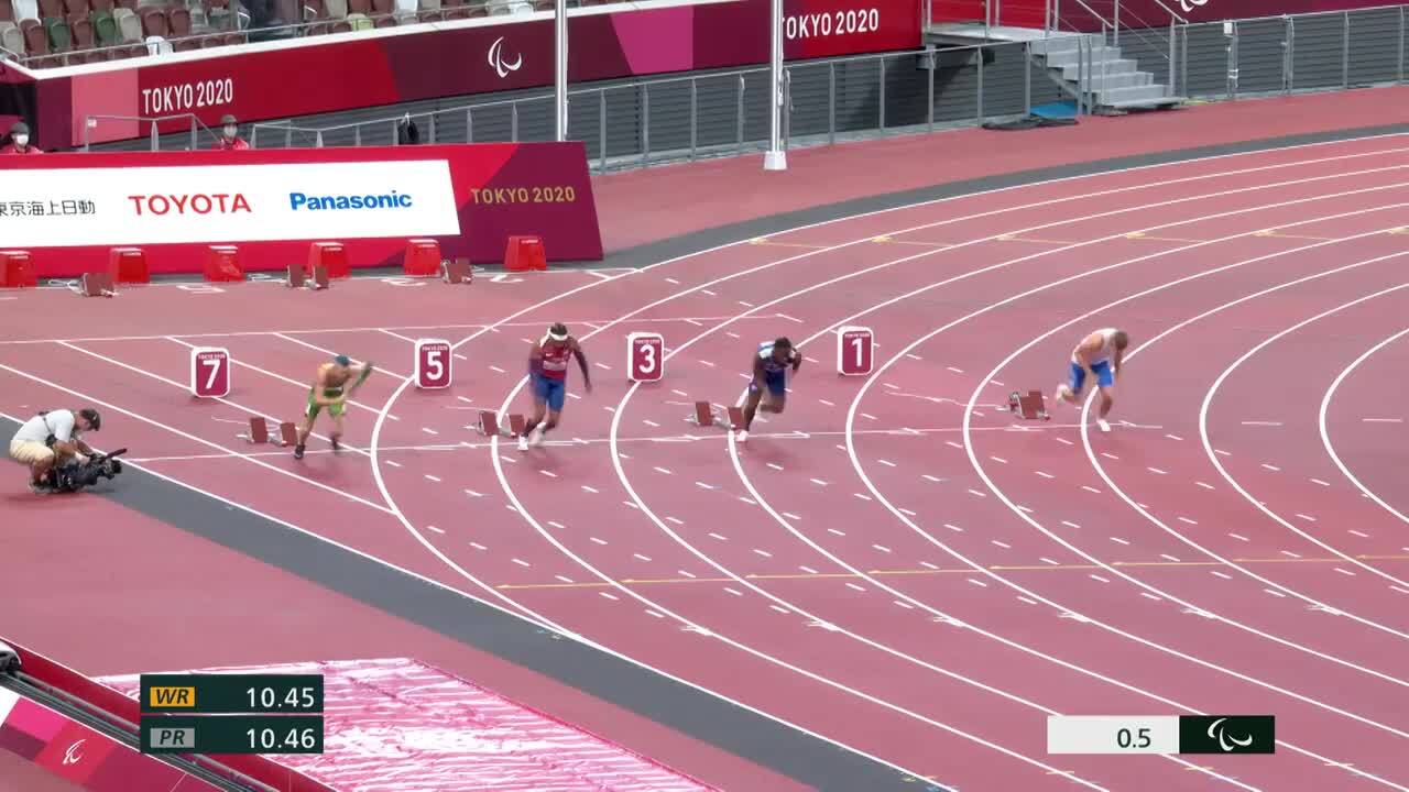 Noah Malone Takes Silver in the Men's 100-Meter T12 Final | Para Track & Field | Tokyo 2020
