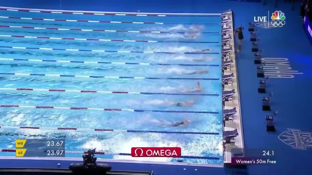 Michael Andrew & Caeleb Dressel Men's 50-Meter Freestyle Interview ...