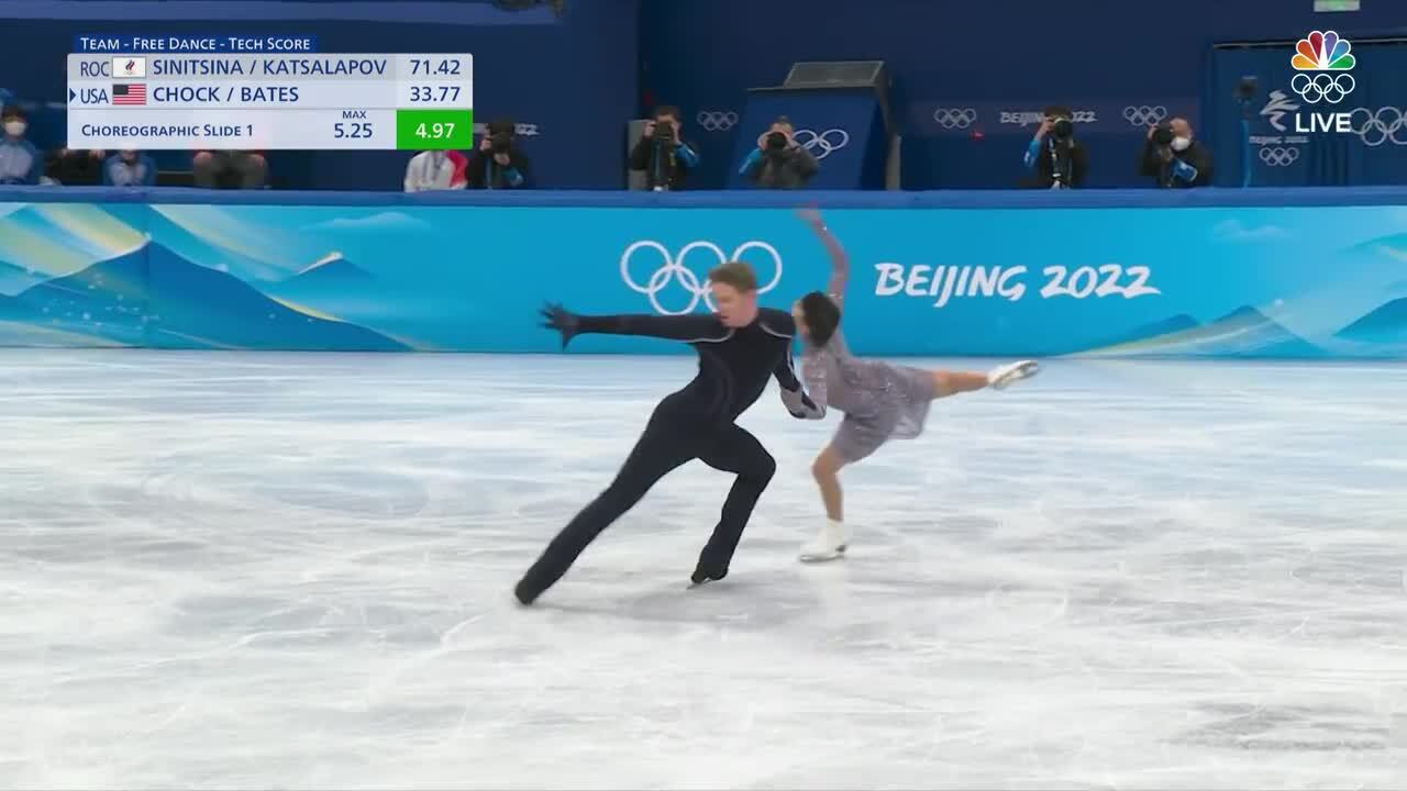Madison Chock and Evan Bates' Free Dance Routine Helps Secure Team Silver | Figure Skating | Beijing 2022