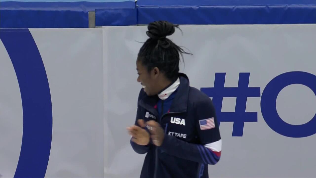 Maame Biney wins bronze in the 500m