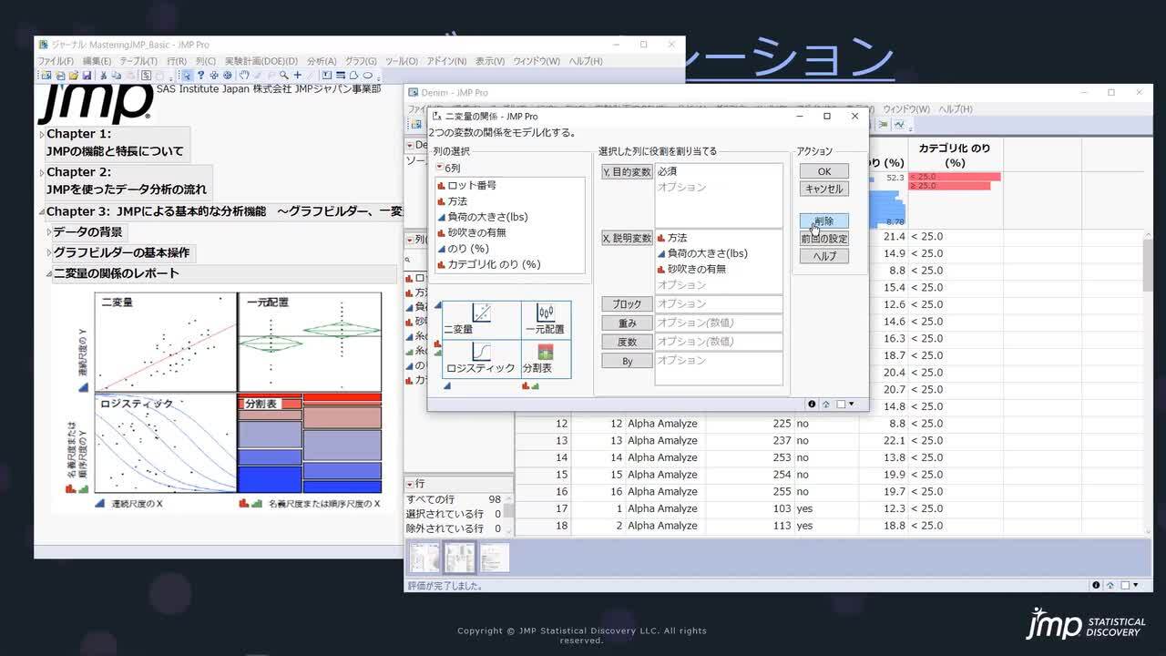 Mastering JMP [Basics] On-demand video (Japanese)
