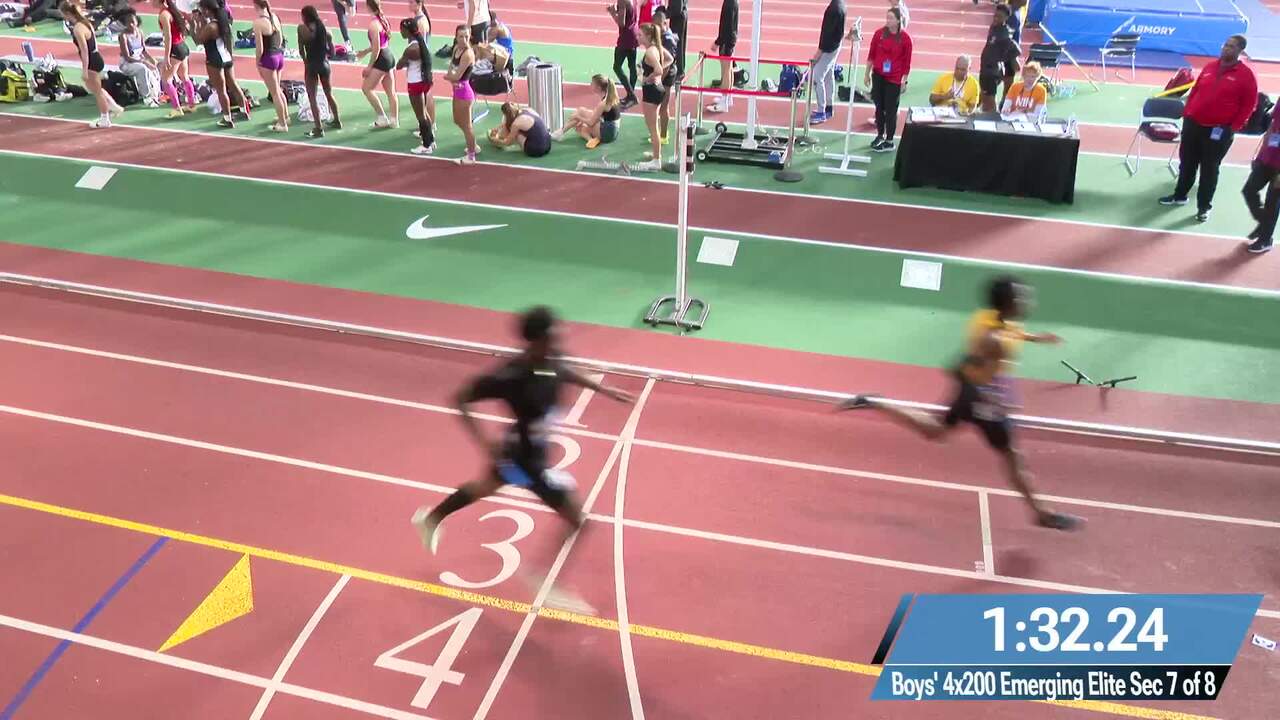 Nike Indoor Nationals Videos Boys 4x200 Emerging Elite Final Heat 7