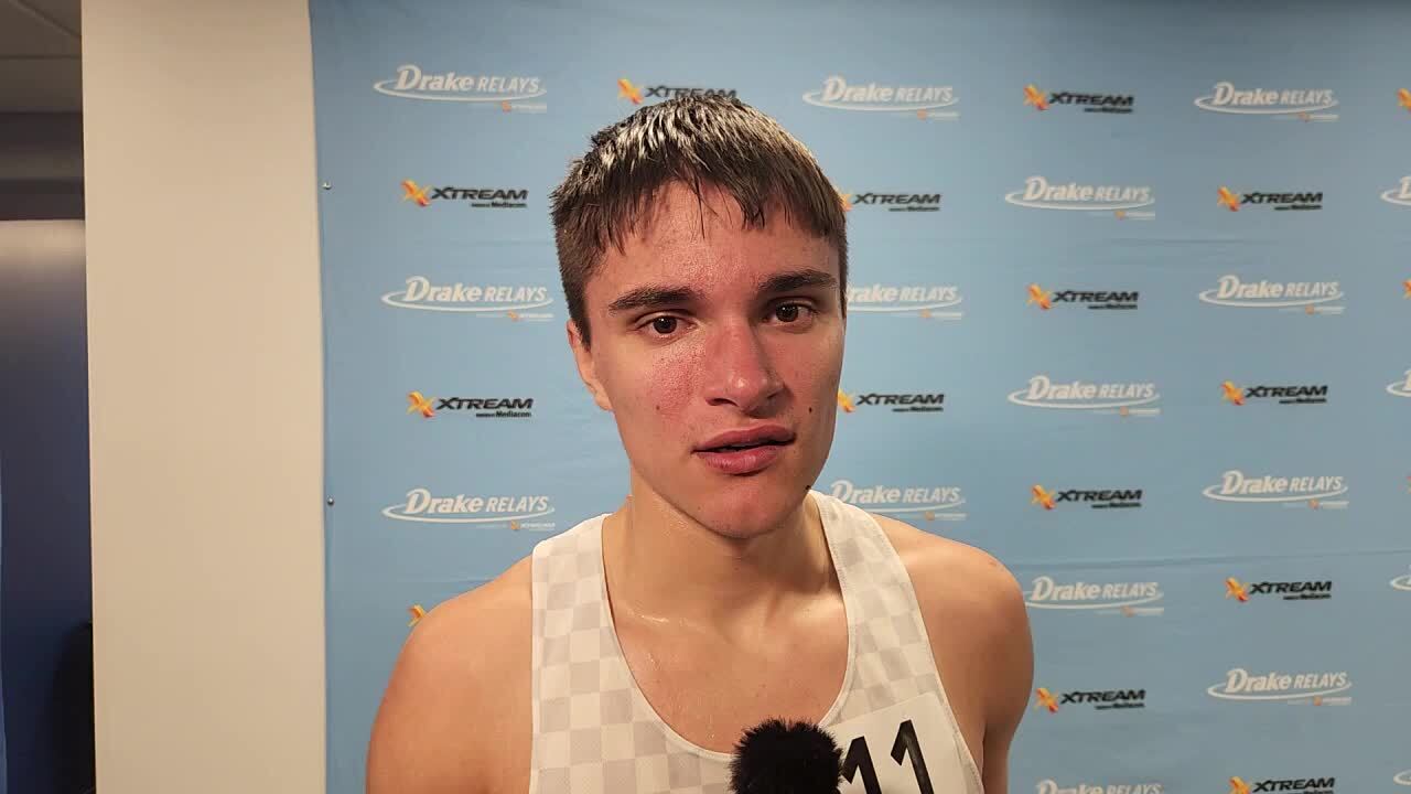 DyeStat.com - Videos - Quentin Nauman 1st Place Boys 800m - Drake Relays  2025, image size:1280x720