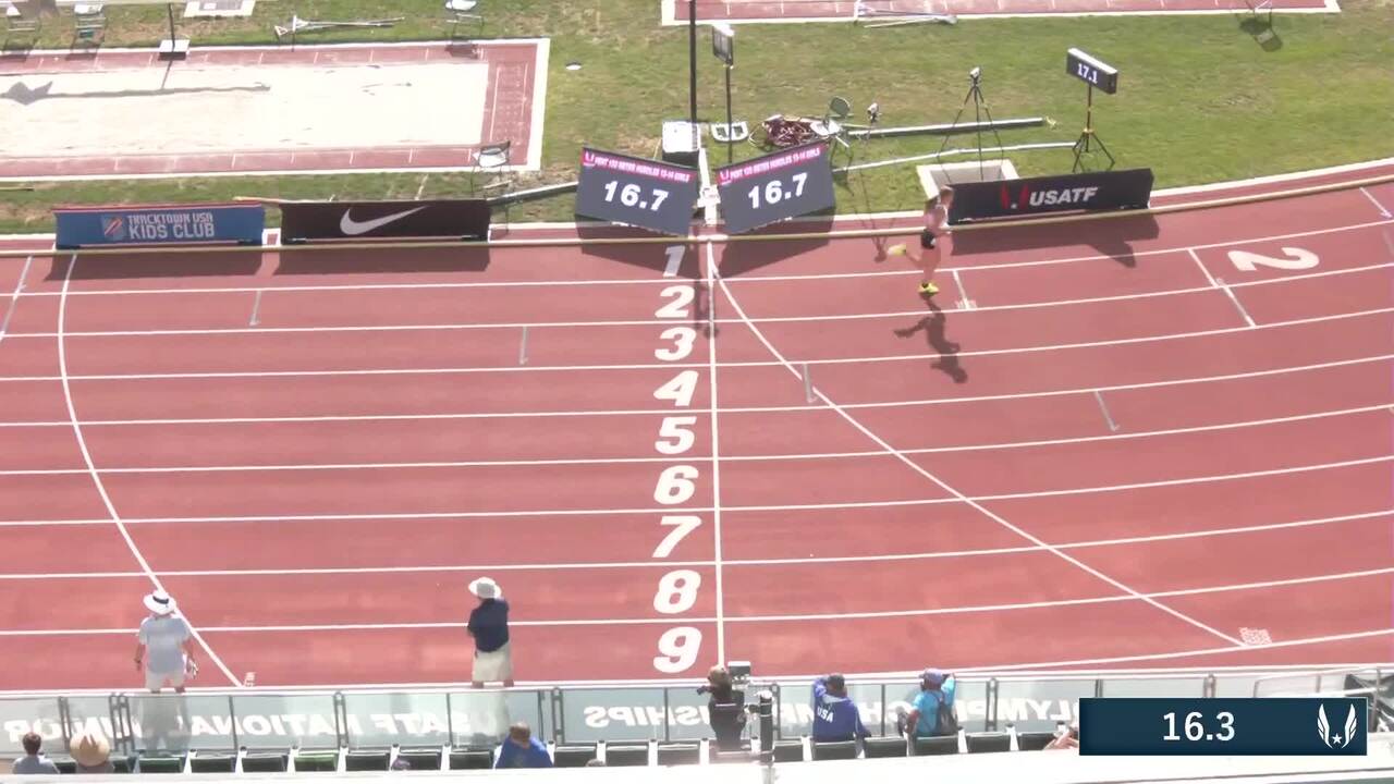 Videos Girls 1314 100m Hurdles Pentathlon Section 1 USATF National