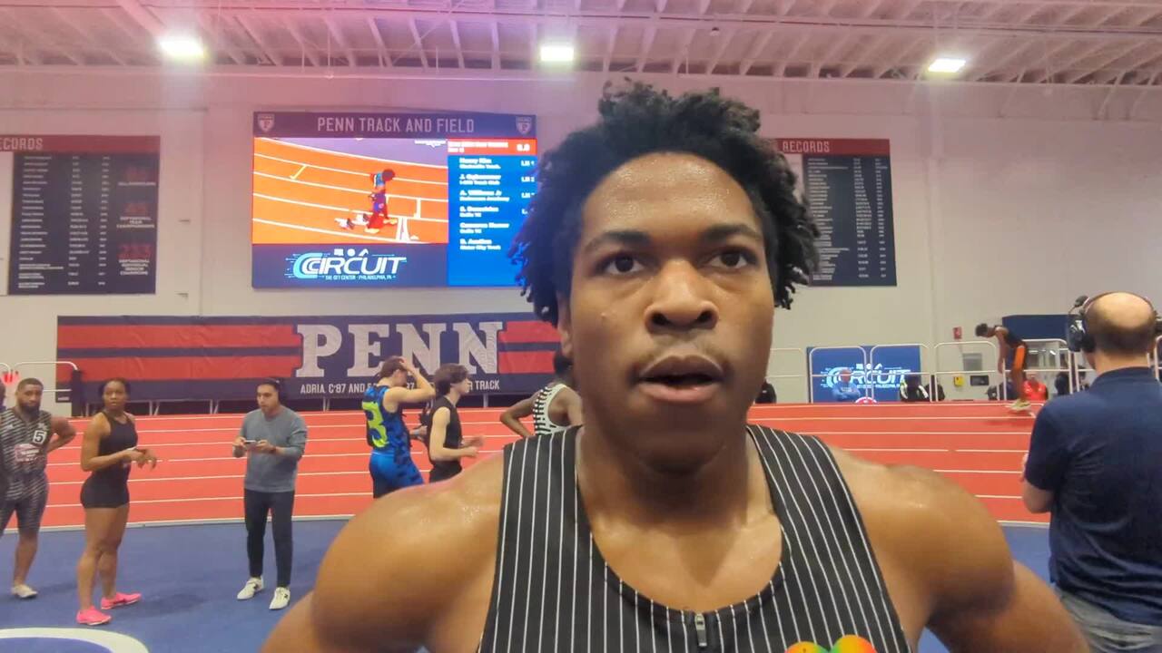 DyeStat.com - Videos - Quentin Braithwaite 1st Place Boys High Voltage 60m  - The CIRCUIT Philly 2025, image size:1280x720