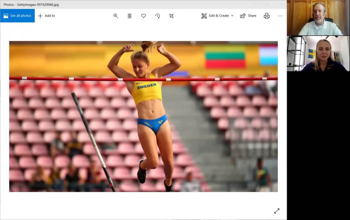 Lisa Gunnarsson (SWE) after winning Gold in the Pole Vault 