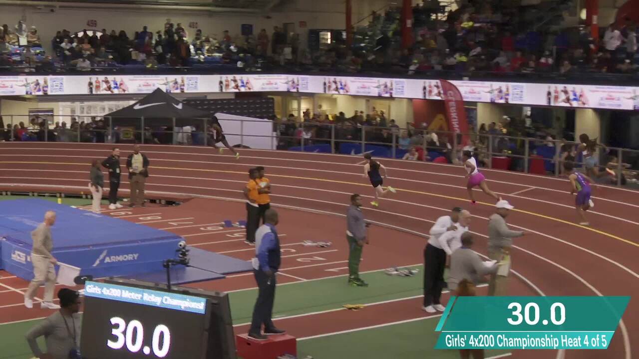 Nike Indoor Nationals Videos Girls 4x200m Relay Championship Heat 4