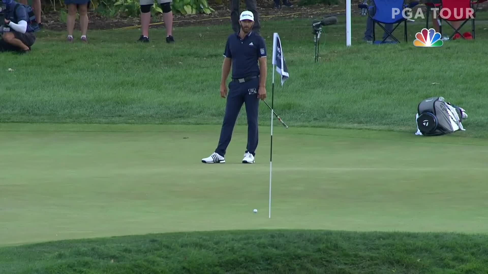 Dustin Johnson S Incredible Putt On No 18 At Bmw