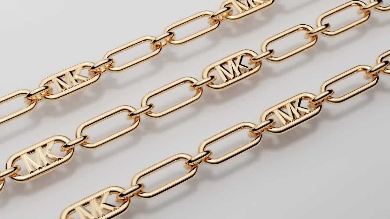 Michael Kors Sterling Silver Pavé Lock Pendant Necklace