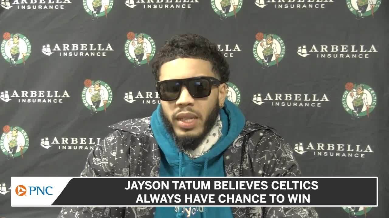 Celtics' Jayson Tatum on Kendrick Perkins, tweet firing back at