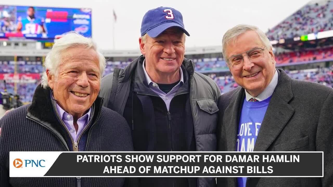 Bills, Patriots players show support for Damar Hamlin before matchup