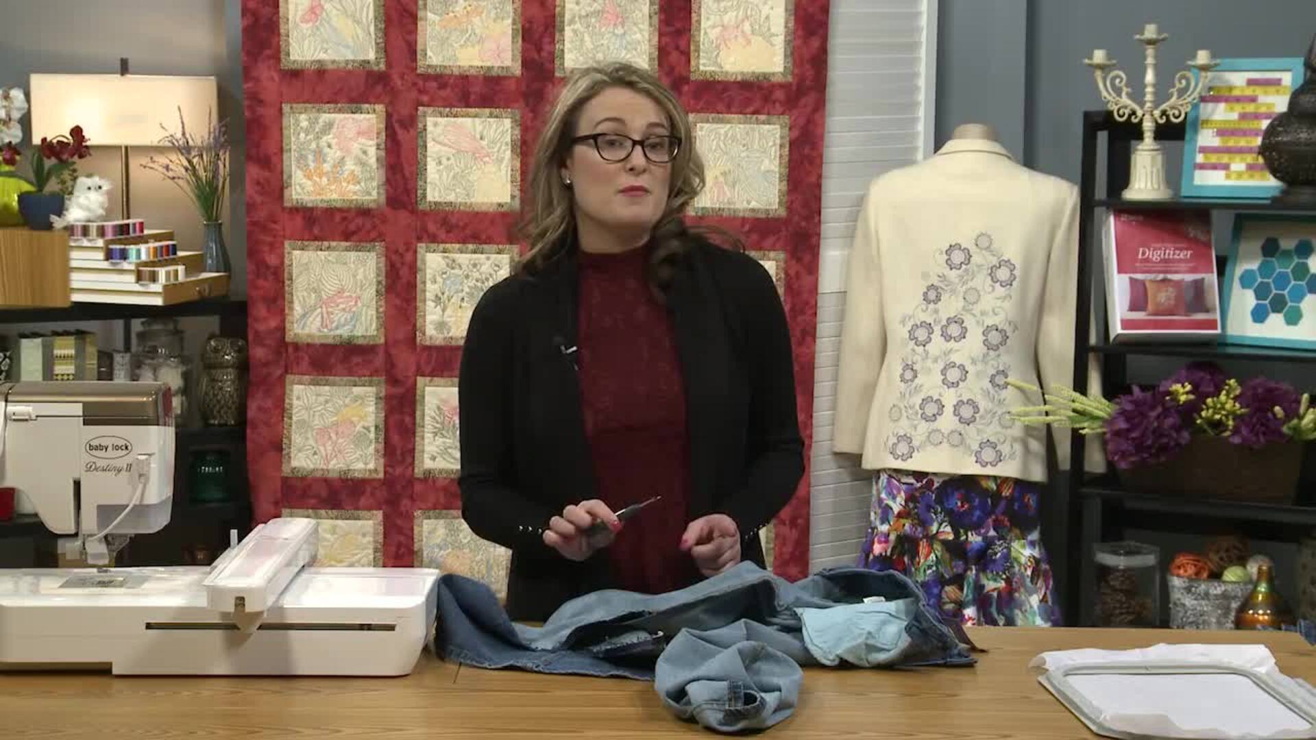 Embroidering on a Pant Leg, Part 2