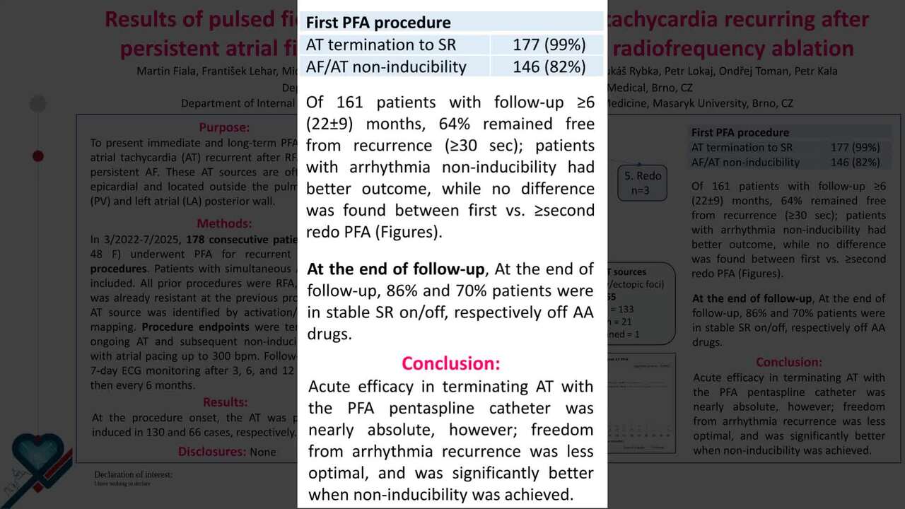 Results of pulsed field ablation for complex atrial tachycardia recurring after persistent atrial fibrillation ablation and resistant to prior radiofrequency ablation.  