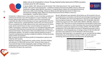 Safety and use de trimetazidine in Cancer Therapy-Related Cardiac Dysfunction (CTRCD) secondary to breast cancer for LVEF recovery.