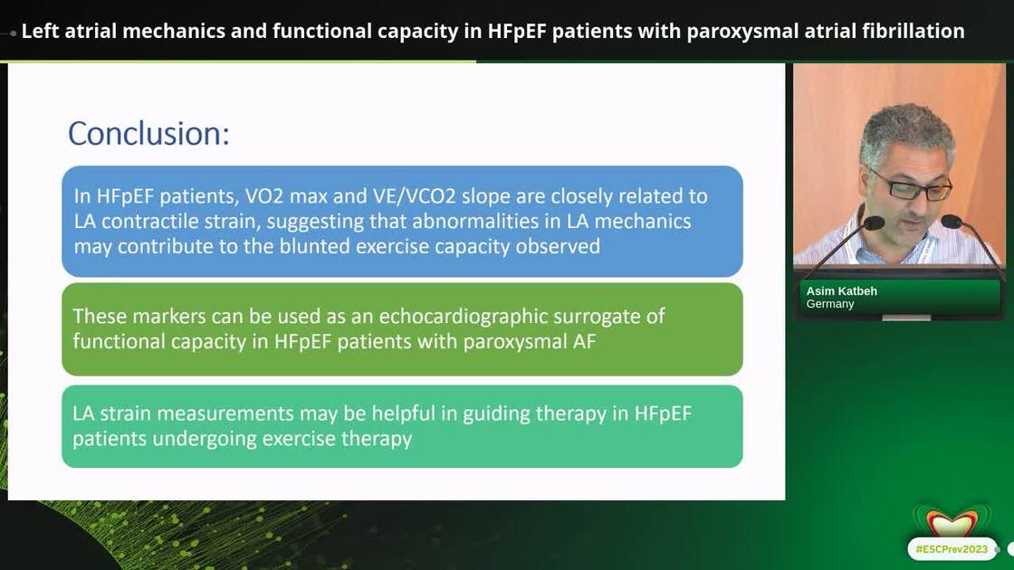 ESC 365 - Left atrial mechanics and functional capacity in HFpEF ...