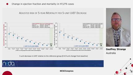 Change in ejection fraction and mortality in 117,275 cases