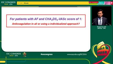 Patients with a CHAD2-VASC score 1 : anticoagulation or not?