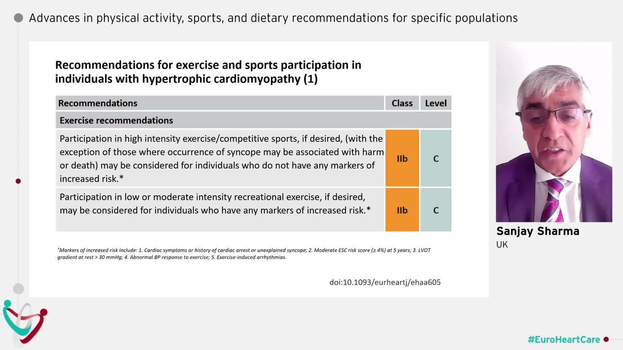 How to recommend sports participation for people with cardiac conditions?