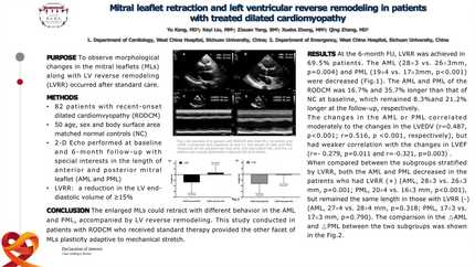 Mitral leaflet retraction and left ventricular reverse remodeling in patients with treated dilated cardiomyopathy