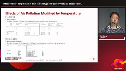 Interaction of air pollution, climate change and cardiovascular disease risk.