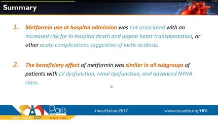 Safety of metformin use in hospitalized acute heart failure patients with diabetes mellitus