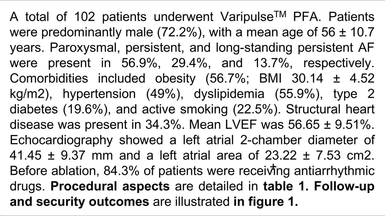 Initial experience with the Varipulse pulsed-field ablation system: procedural performance and clinical outcomes at one-year follow-up.